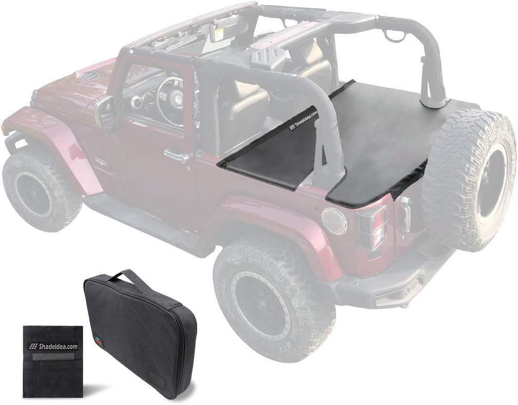 Black Vinyl Tonneau Cover for Jeep Wrangler JK Unlimited 4 Door S19187