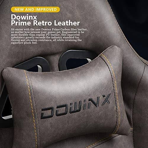 Vintage Style PU Leather High Back Gaming Chair with Massage Lumbar Support F193