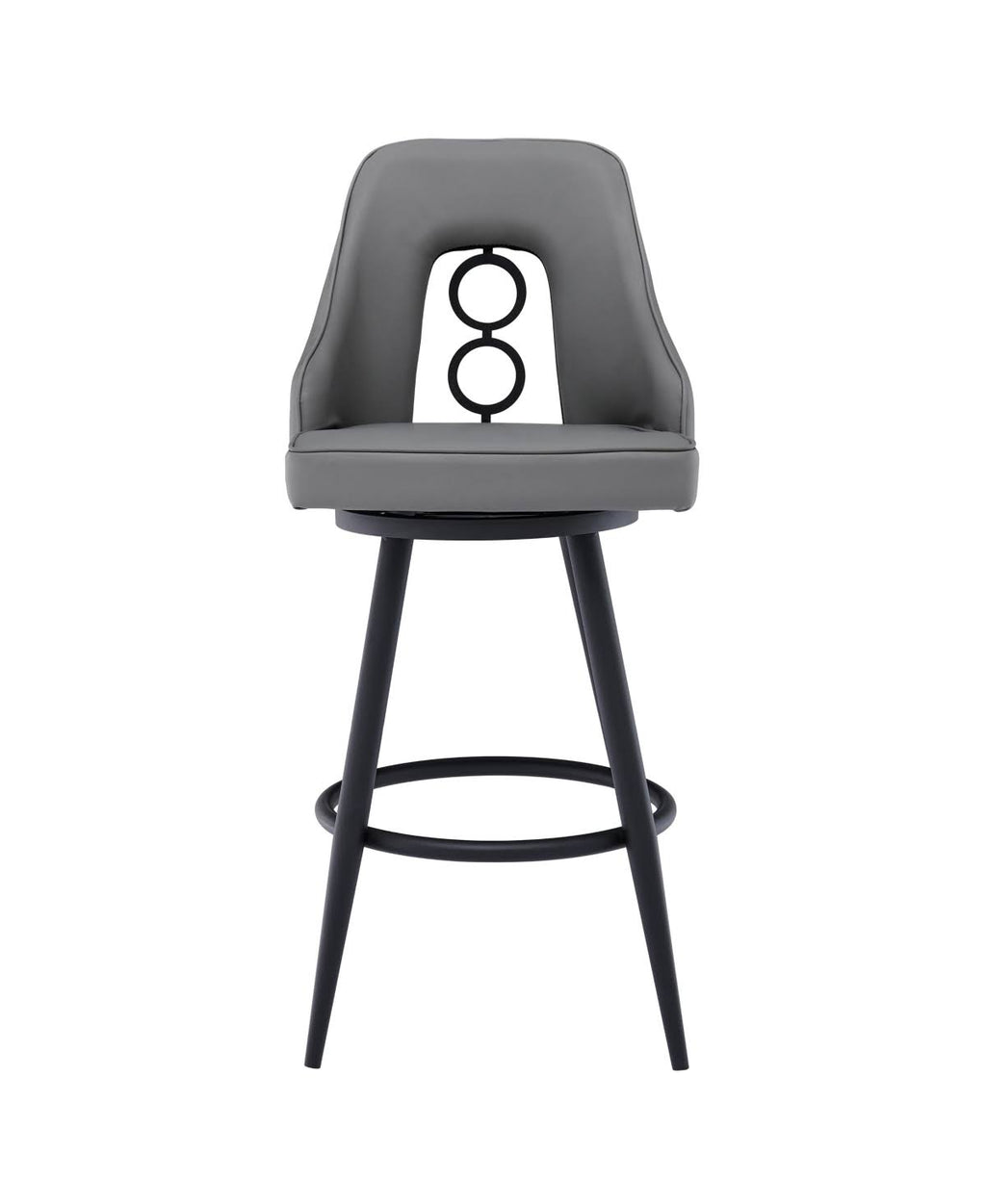 Black Faux Leather Bar Height Barstool I20114