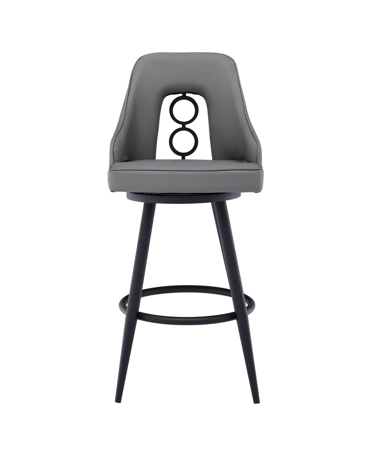 Black Faux Leather Bar Height Barstool I20114