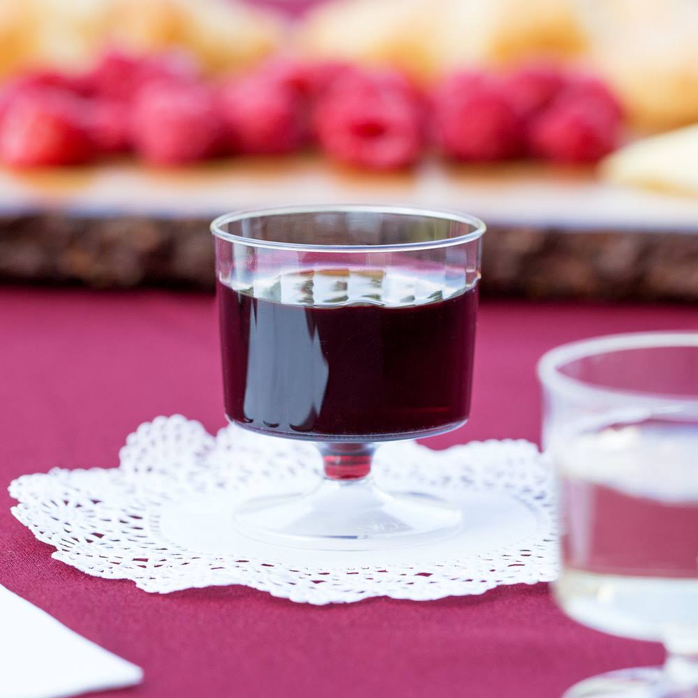 2 oz. Clear Plastic Pedestal Wine Cup Q6972