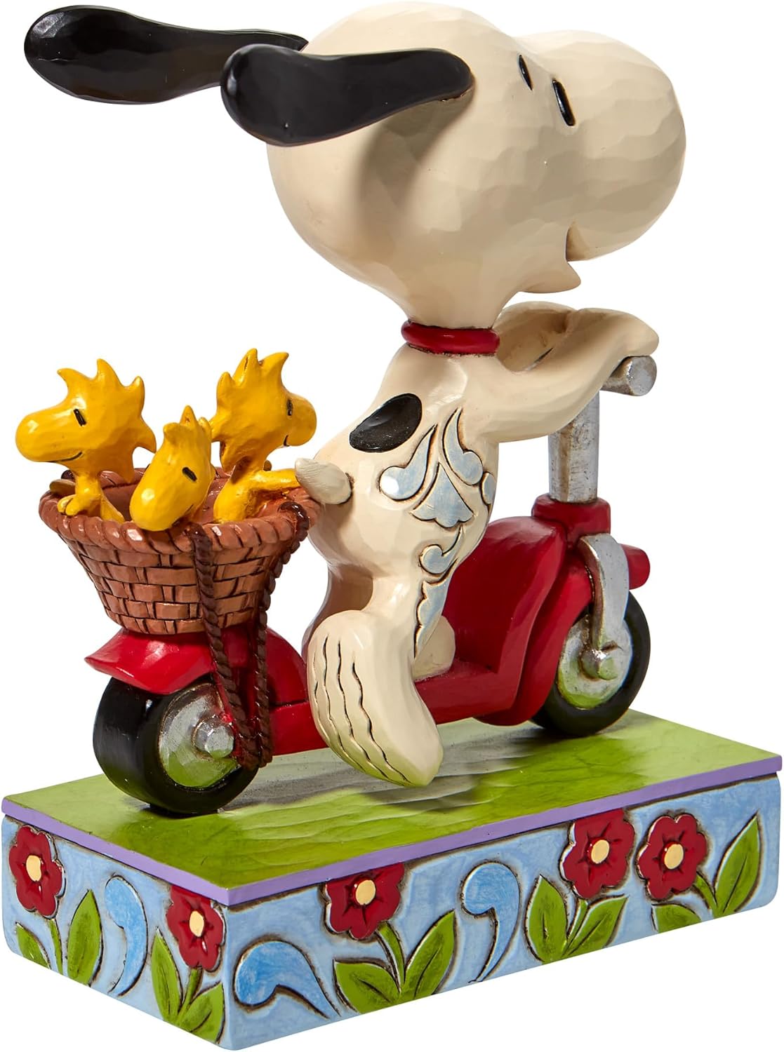 6.5 Inch Multicolor Snoopy and Woodstock Riding a Scooter Figurine T857196