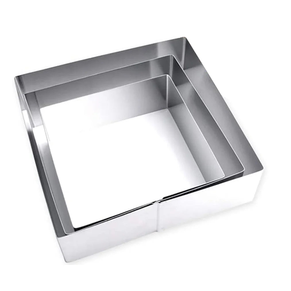 Set of 3 Stainless Steel Non-Stick Square Cake Molds M409050