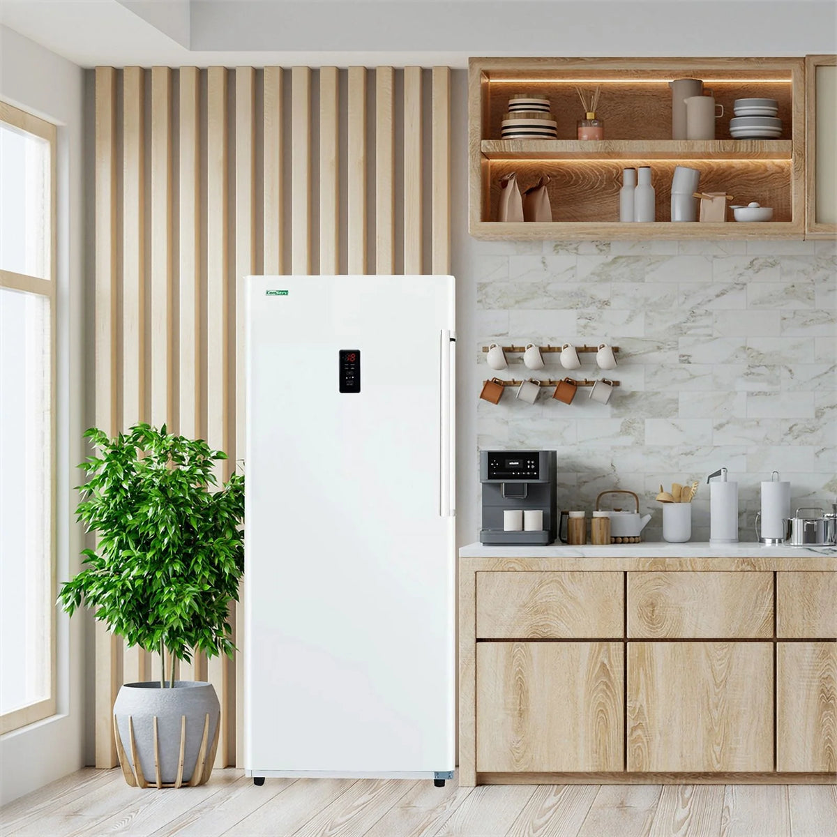 17 cu.ft. Convertible Upright Freezer/Refrigerator in white G8358