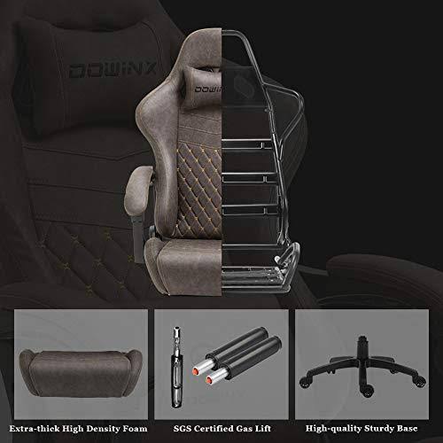 Vintage Style PU Leather High Back Gaming Chair with Massage Lumbar Support F193