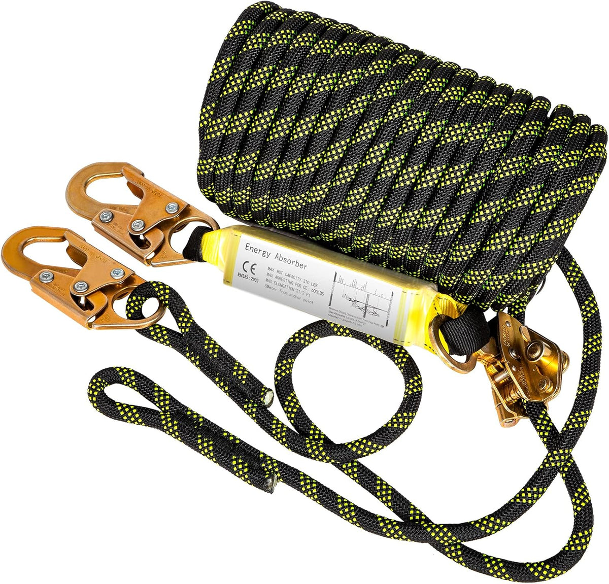 25 ft Polyester Fall Protection Rope with Alloy Steel Rope Grab, Pack of 2 S4228