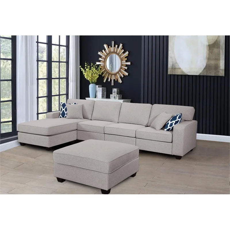 Fabric Reversible Sectional Sofa V66957
