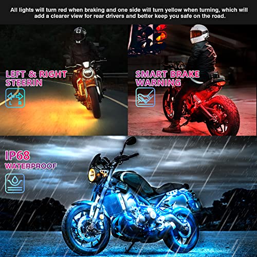 12Pcs Motorcycle LED Light Kit with Brake Light Turn Signal R6685