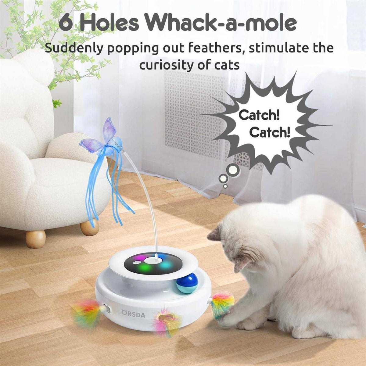 3-in-1 Rechargeable Interactive Cat Toys B116