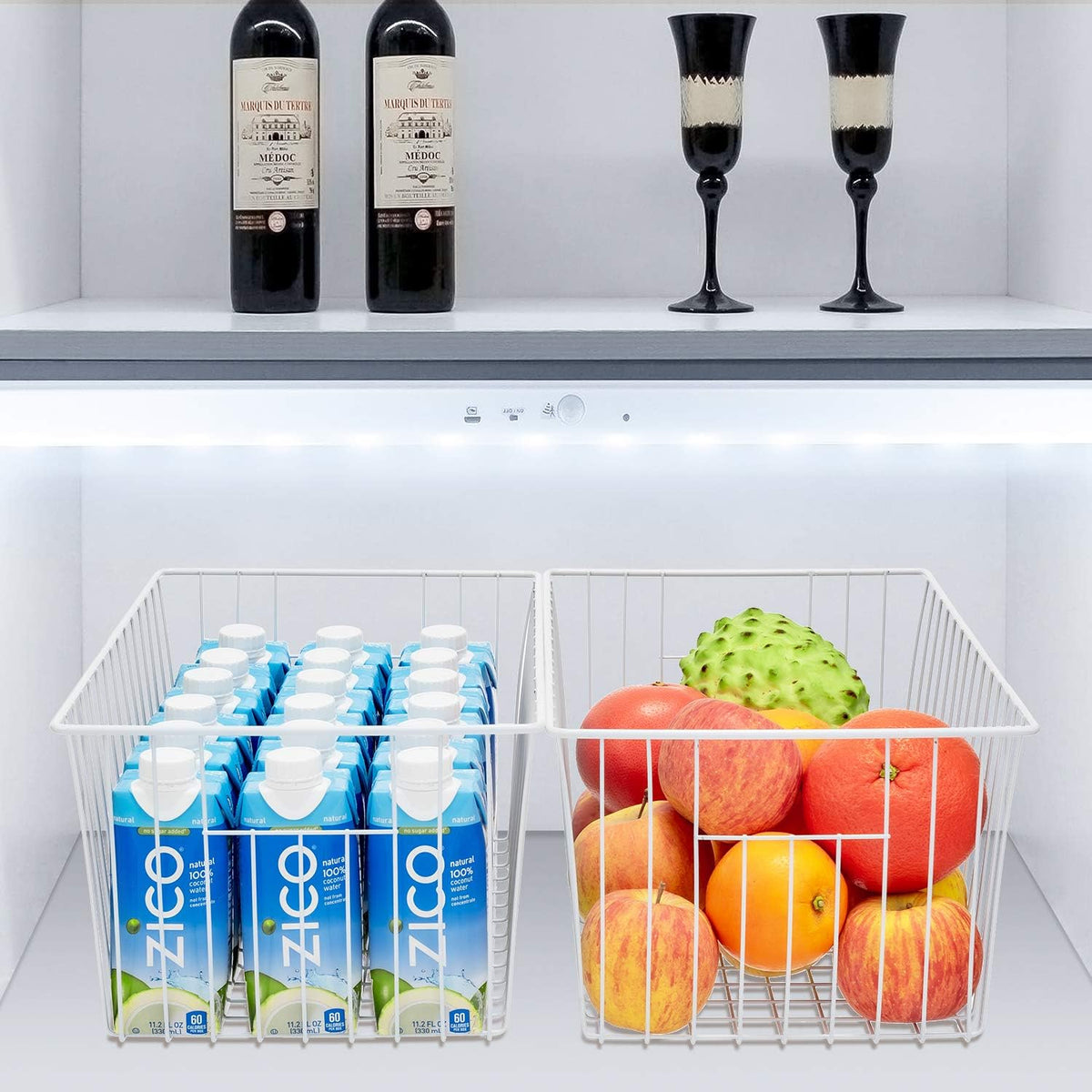 16inch Freezer Wire Storage Organizer Baskets with Built-in Handles (3) Y32450