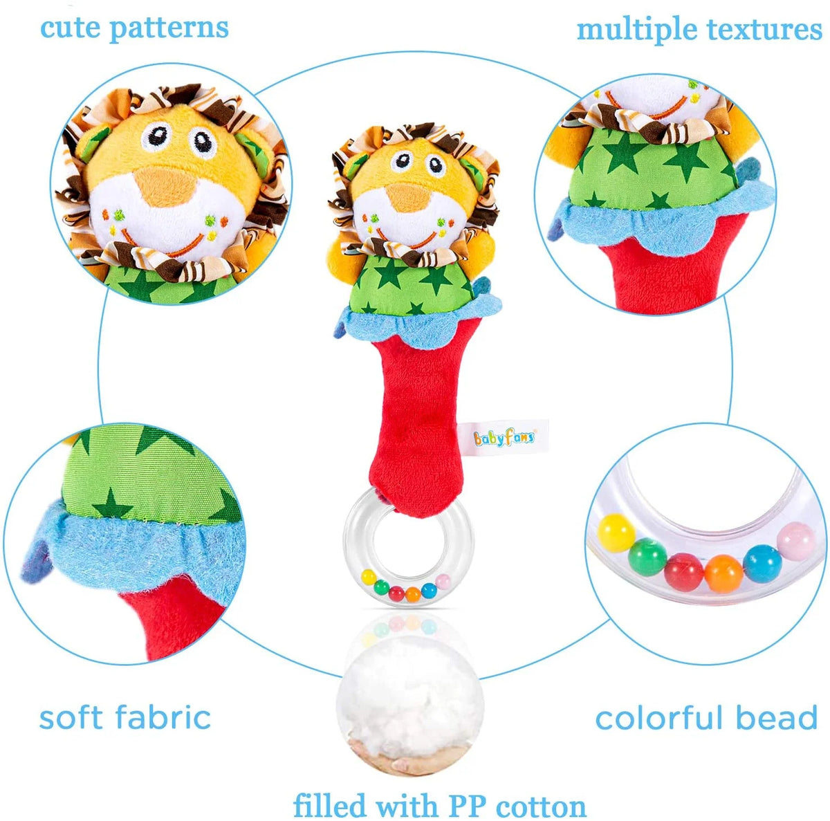 6 Pcs Baby Soft Rattle and Socks Toys Set O334