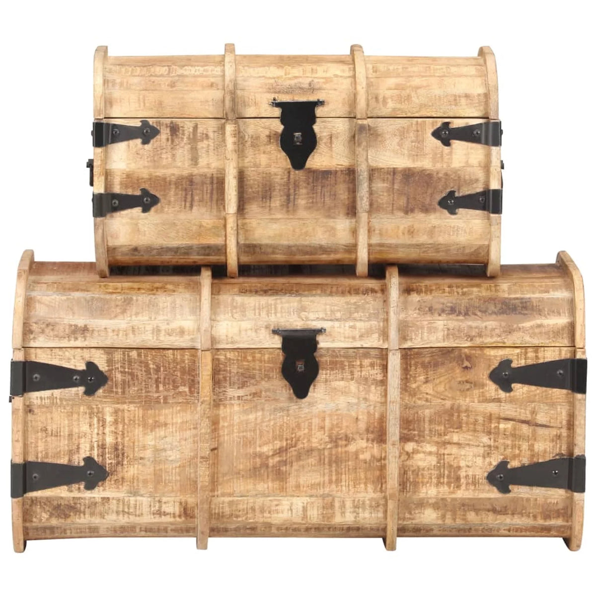 Storage Chests 2 Pieces Solid Mango Wood C8269