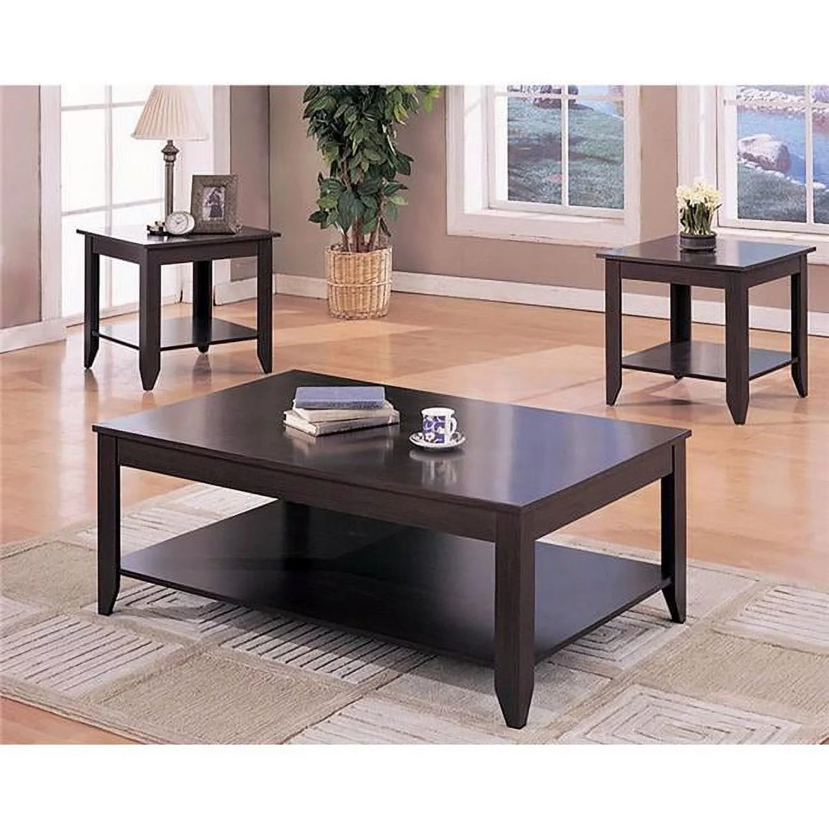 Brown 3 Piece Occasional Table Set Z938