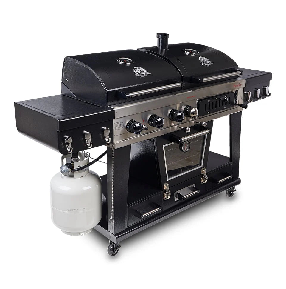 Gas and Charcoal Combo Grill with Electric Smoker Q2784