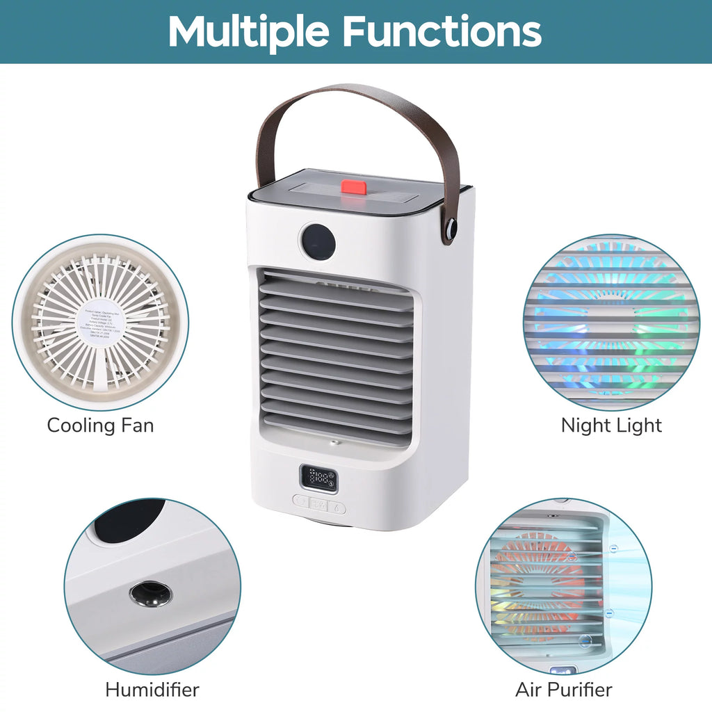 Portable Tabletop Air Cooler Fan with LED Light H852854