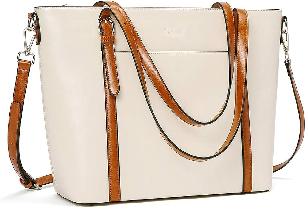 Vintage Leather Large Work Briefcase Tote Shoulder Bag P1911