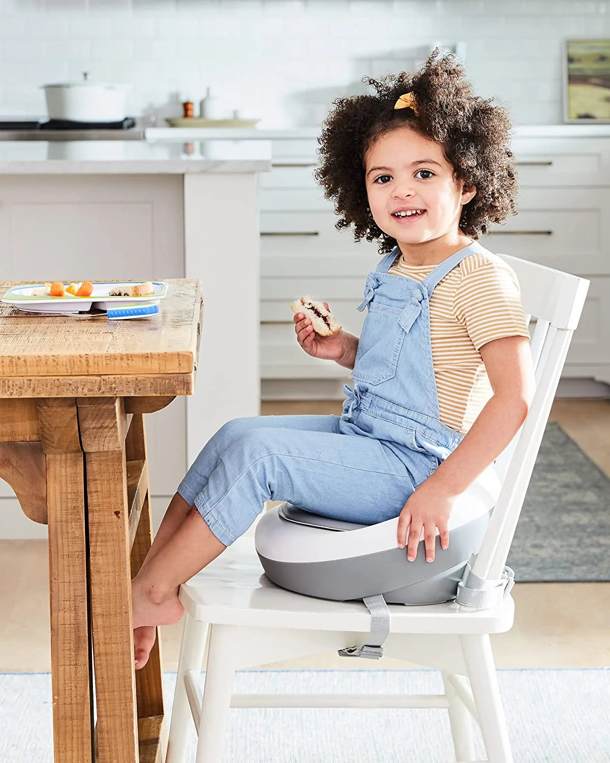 Grey White Booster Seat L7588