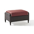 Sangria Red Outdoor Wicker Ottoman N7008