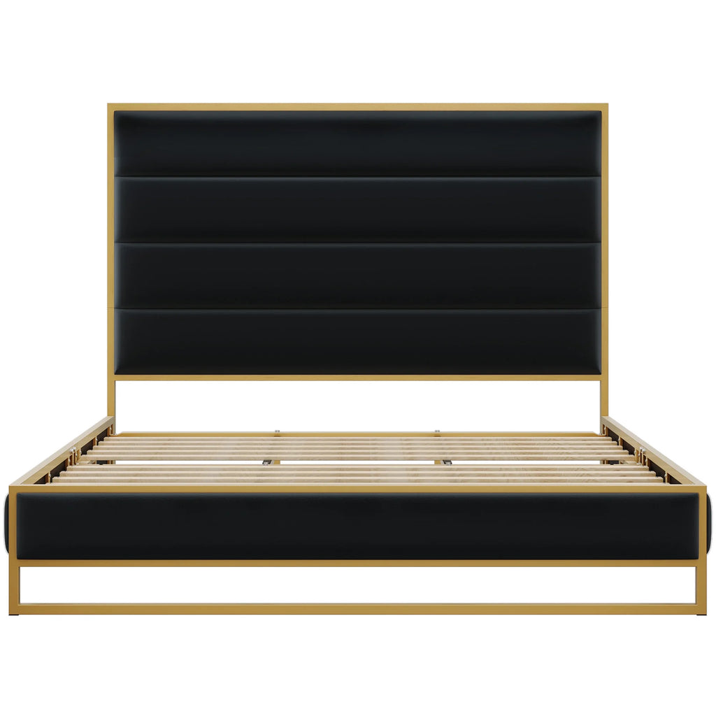 King Size Off-white Velvet Upholstered Platform Bed O12419