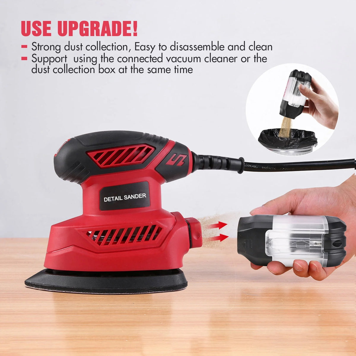 Mouse Detail Sander, 13500RPM Compact Electric Sander with 20Pcs Sandpapers H395543