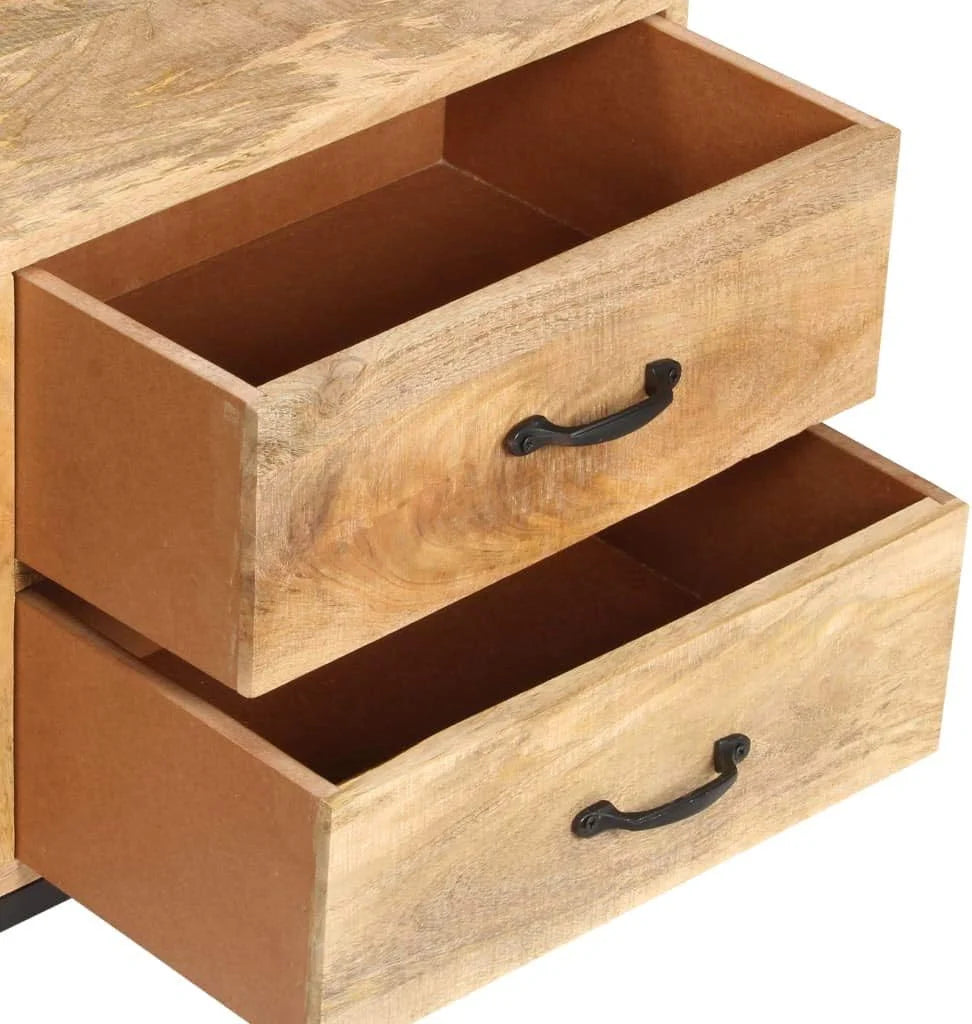 Solid Mango Wood TV Stand with Iron Tube Legs B719