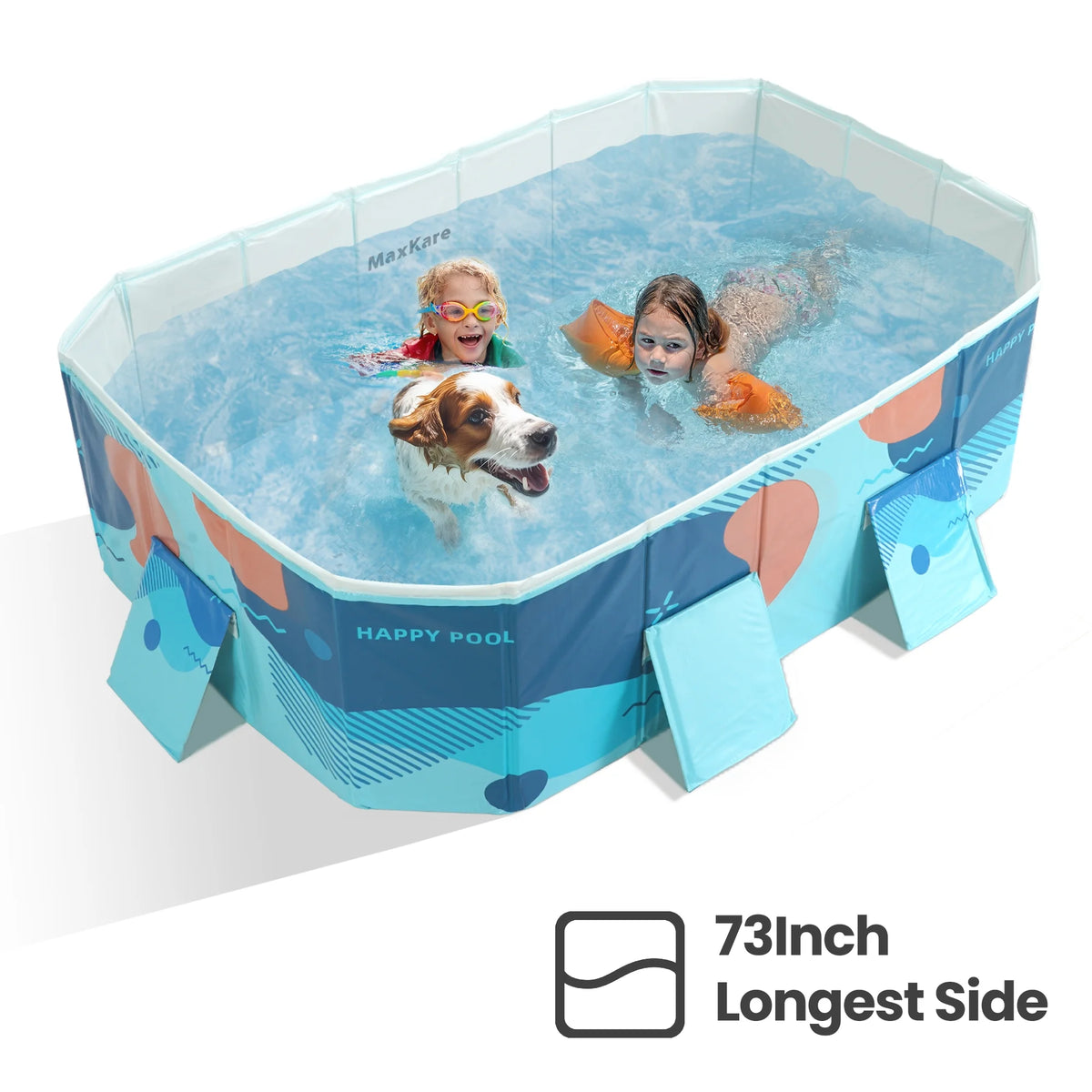 Foldable Swimming Pool 73 x 54 x 18 Blue I693506