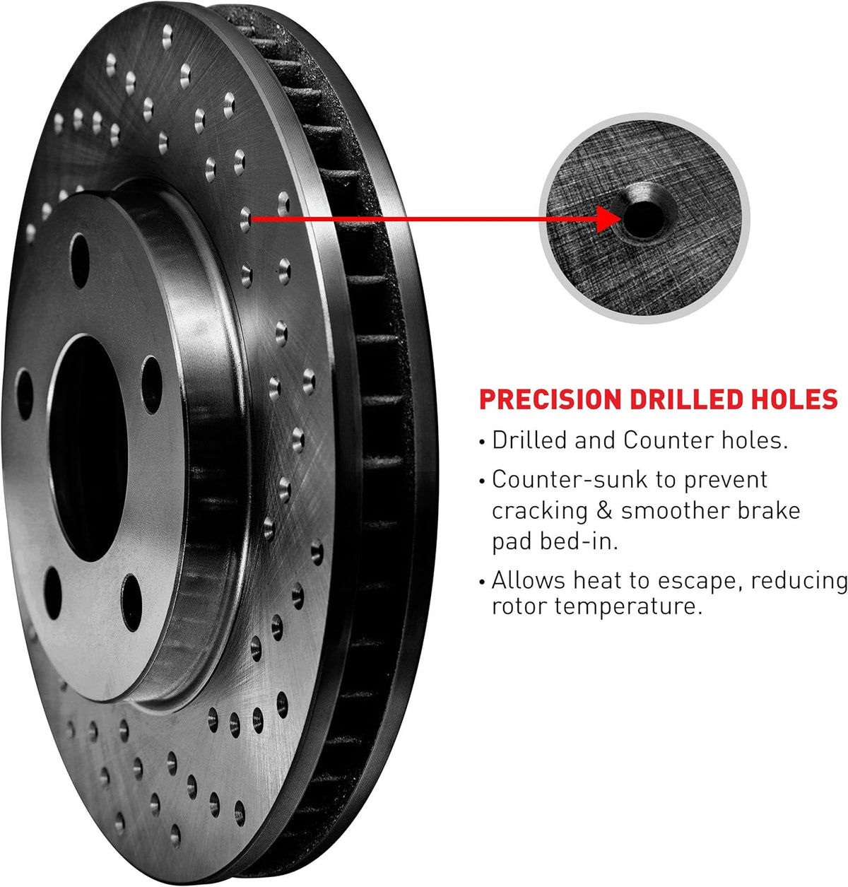 Black Drilled Brake Rotors Kit K46589