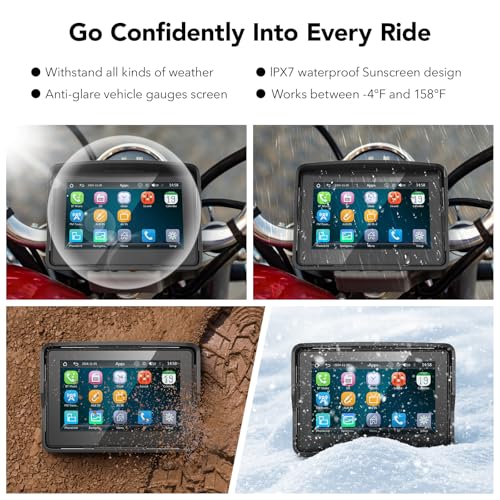 5" IP67 Waterproof Motorcycle CarPlay Screen N814100