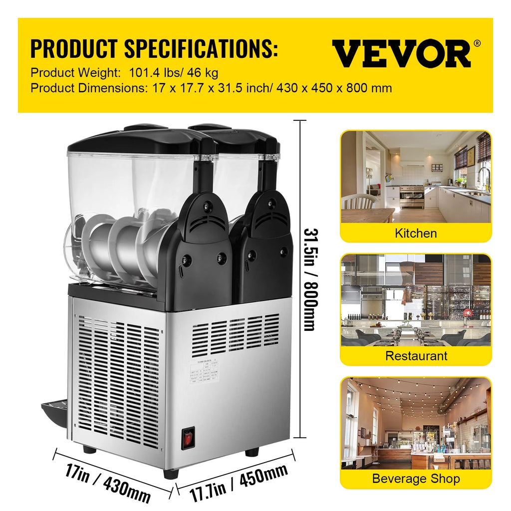 30L 1000W Stainless Steel Slushy Machine V76458