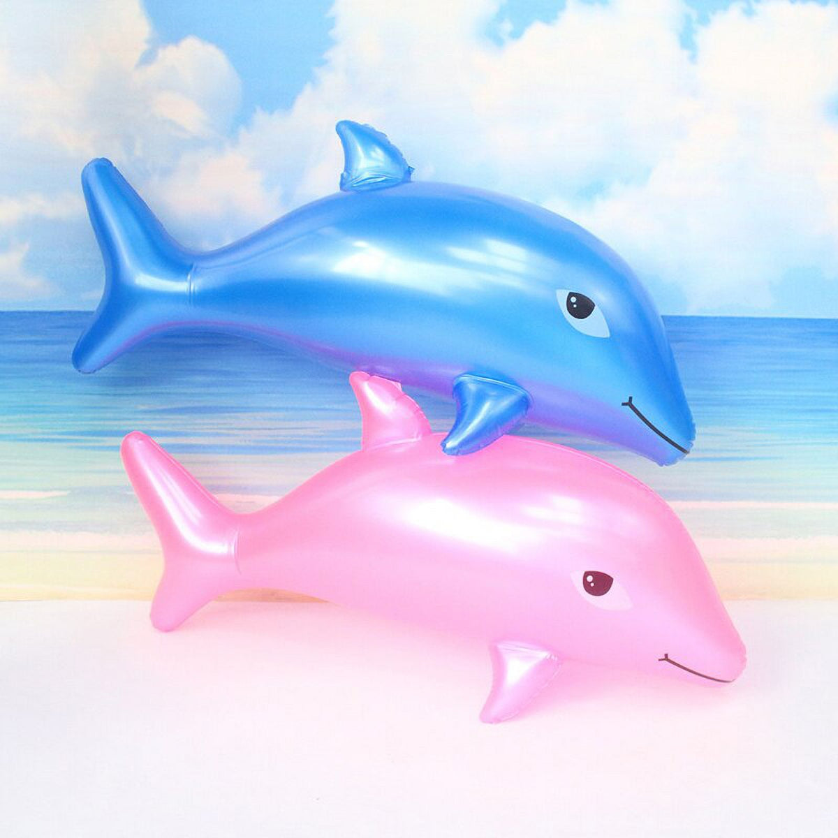 Inflatable Dolphin Beach Swimming Ring Pool Float Water Toy G96562
