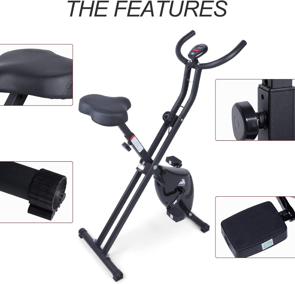 Foldable Magnetic Upright Exercise Bike with 8 Resistance Levels D409