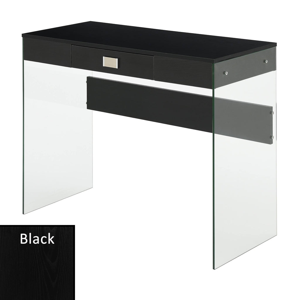 36 in. Glass Desk Gray Marble L2624
