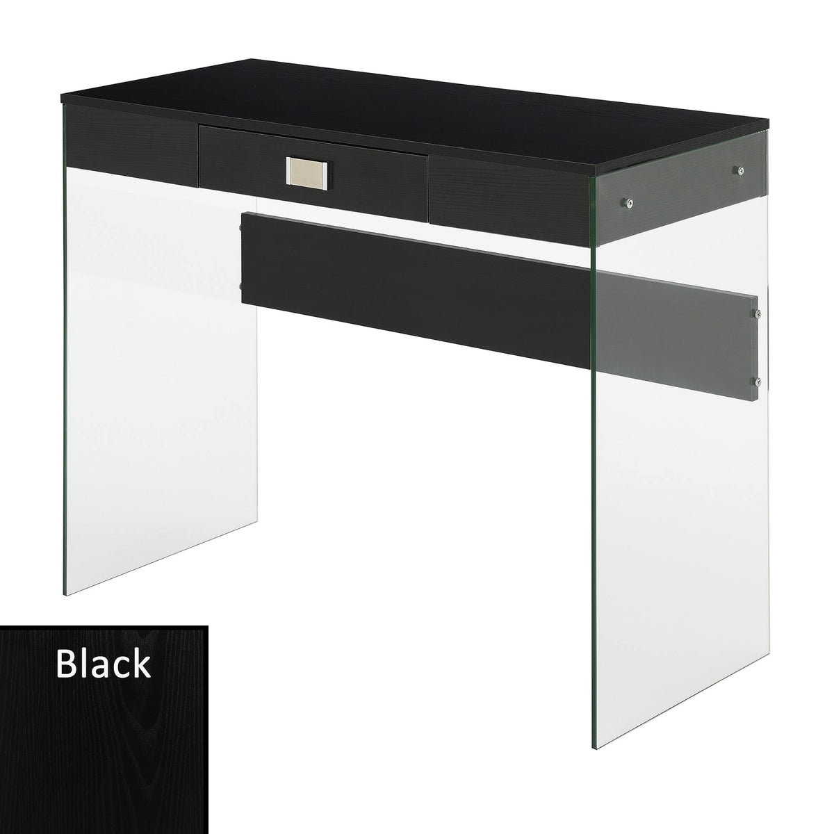 36 in. Glass Desk Gray Marble L2624