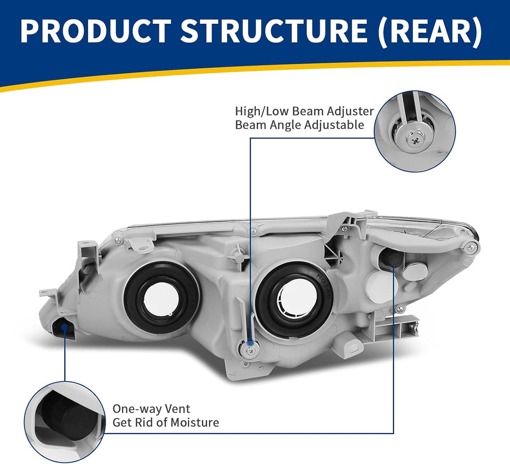 Headlight Assembly with Chrome Housing Clear Lens U3102