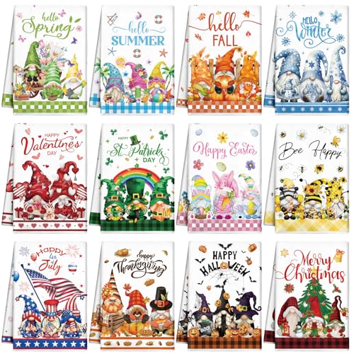 12 Pcs Seasonal Kitchen Towels Set X68732