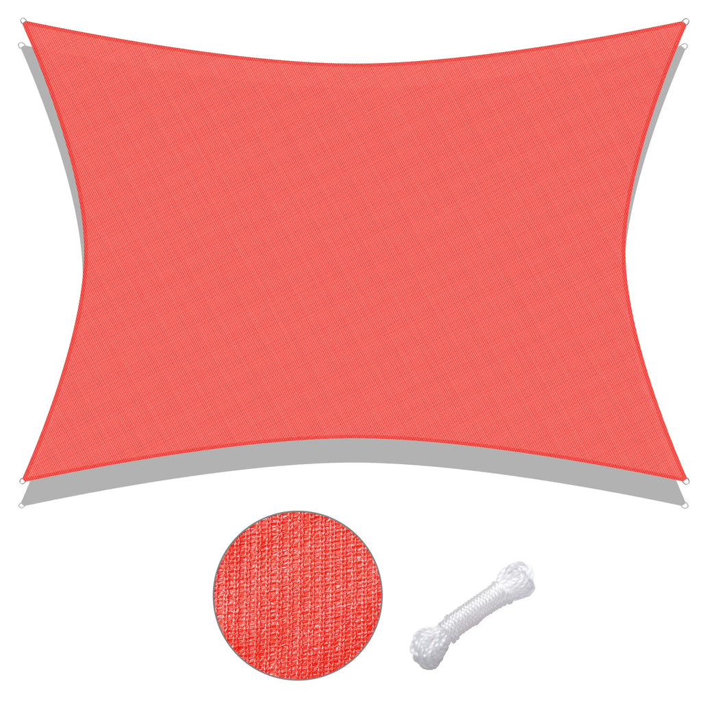 19x13Ft 97% UV Block Rectangle Sun Shade Sail Watermelon Red J900686