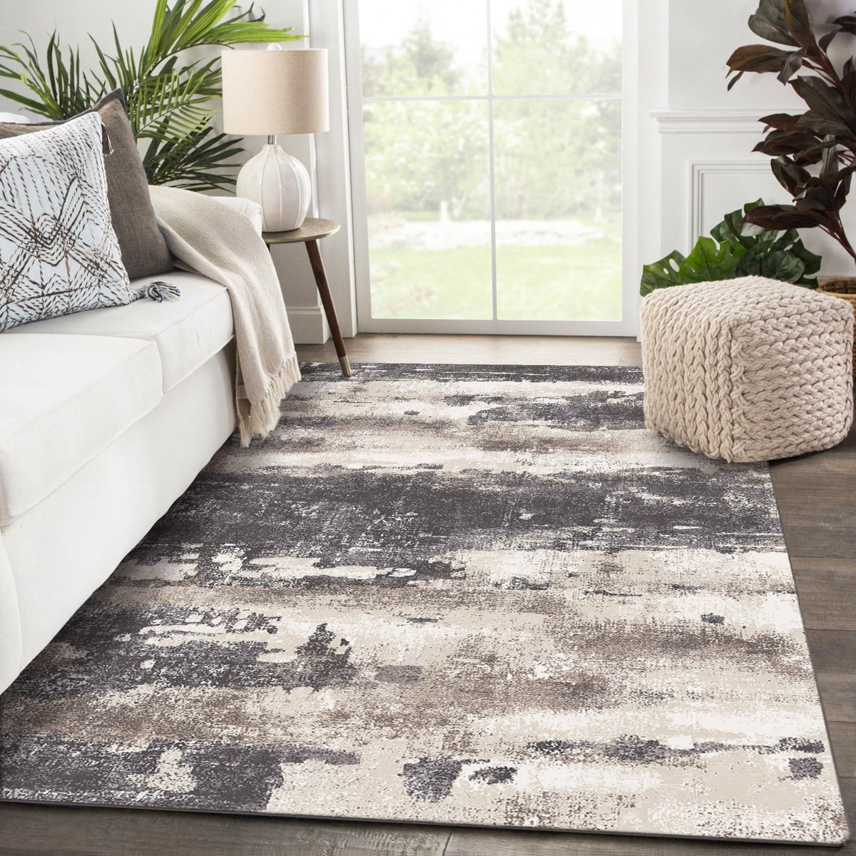 5x7 Abstract Machine Washable Area Rug K579