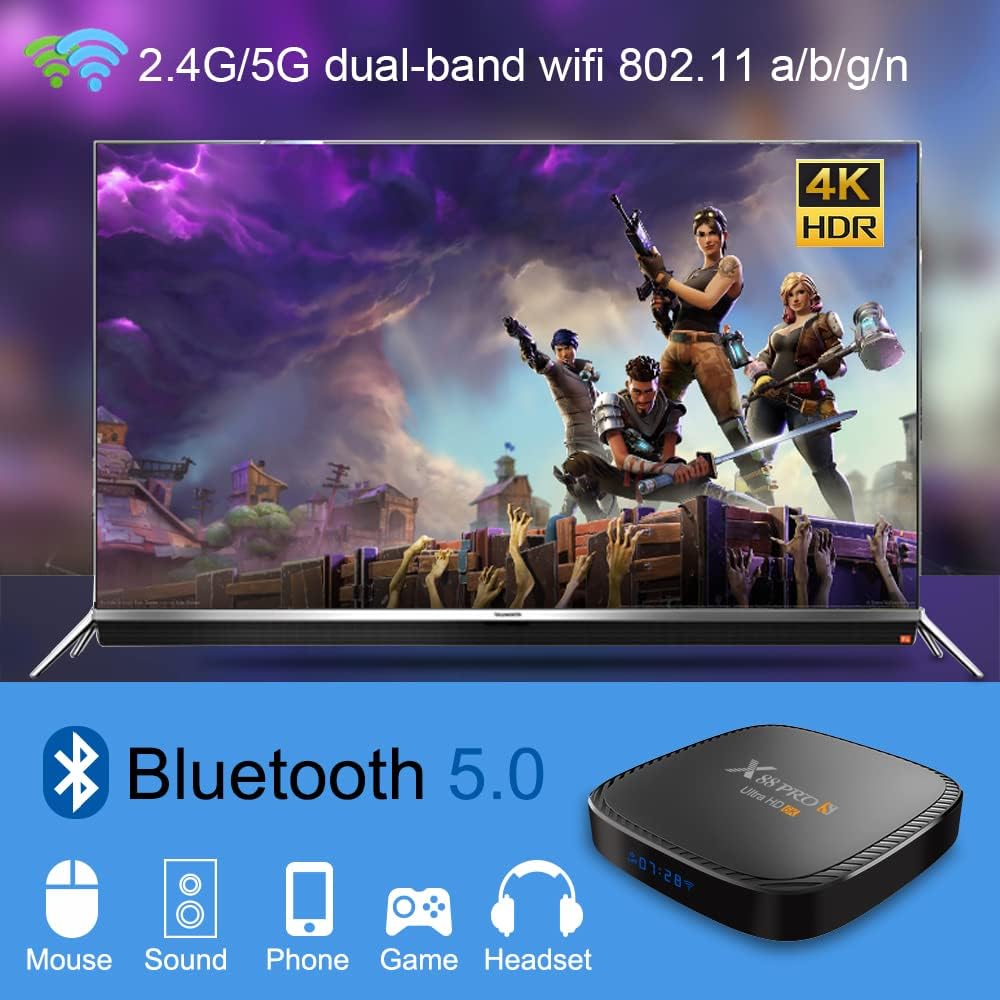 Smart TV Box with Mini Wireless Backlit Keyboard, 4G RAM 64G ROM, USB 3.0, Ultra HD 6K, HDR 10+, Dual Band WiFi, BT4.2, Android 11.0, Pack of 2 C646