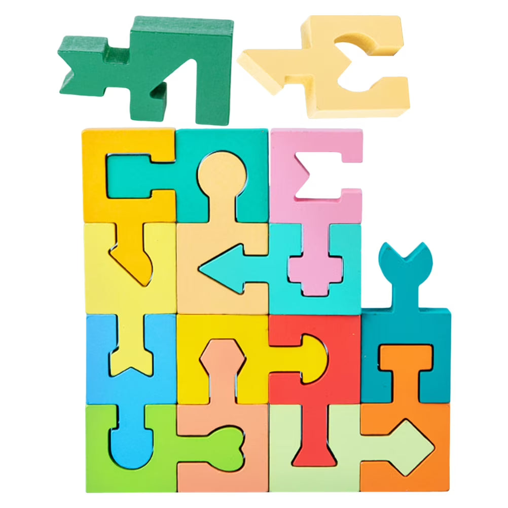 Wooden Shape Matching Blocks Puzzle M52756
