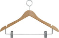 Natural Finish Wooden Hangers with Clips, Box of 50 O629