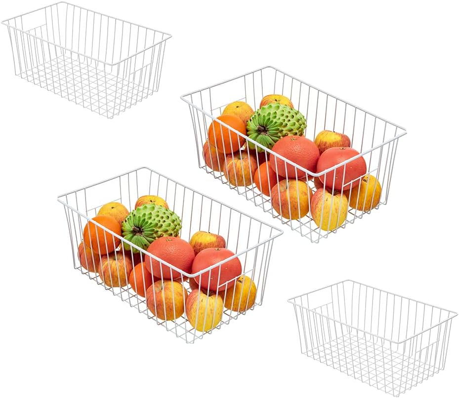 16inch Freezer Wire Storage Organizer Baskets with Built-in Handles (3) Y32450
