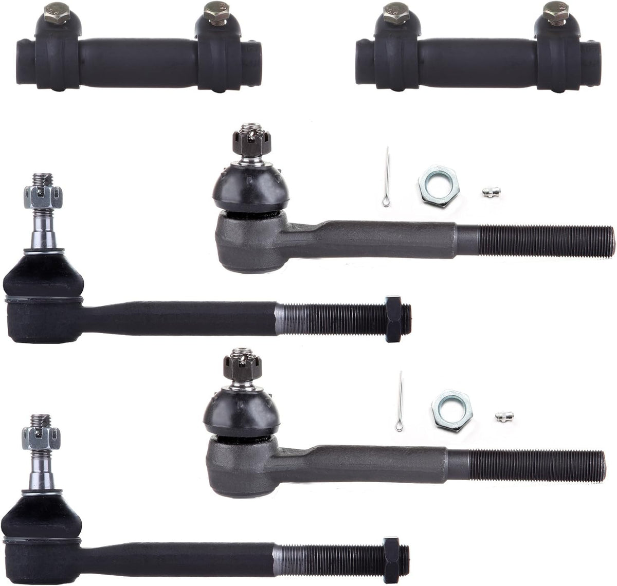 Front Inner Outer Tie Rod End and Adjusting Sleeves Suspension Tools 6pcs U9432