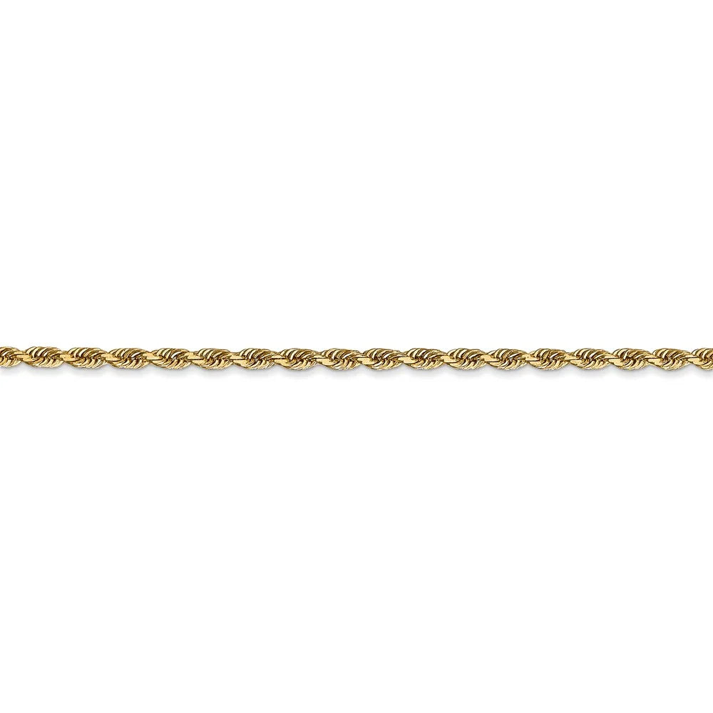 14kt Yellow Gold Diamond Cut Rope Chain 30 inch Lobster Clasp A1967