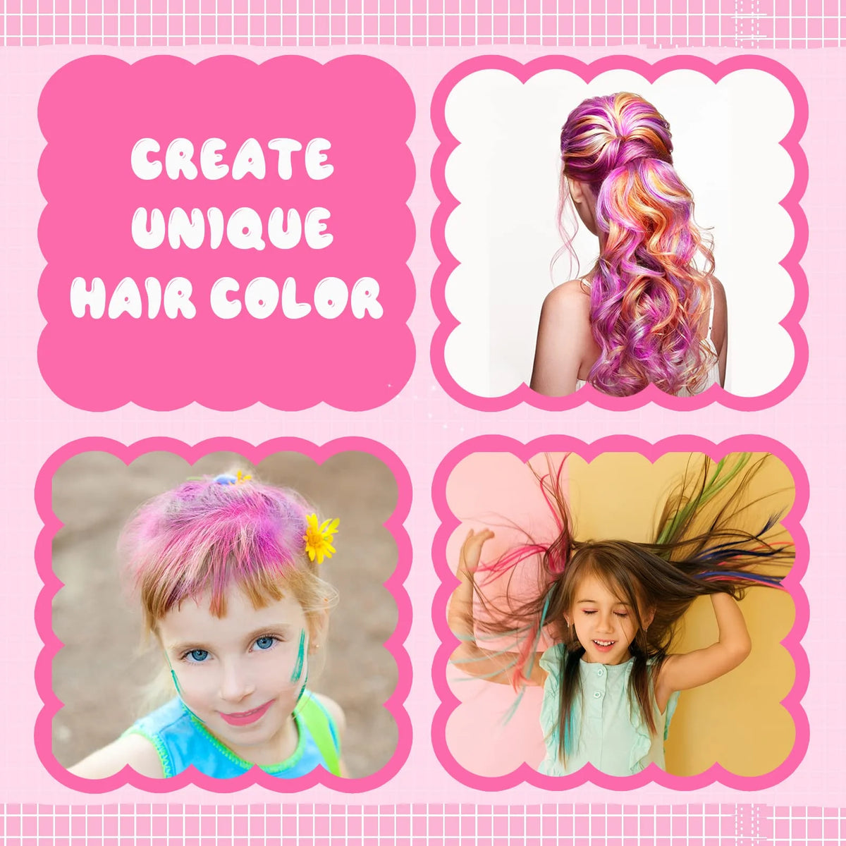 Hair Chalk Set for Kids DIY Hair Color Dye Chalk P310