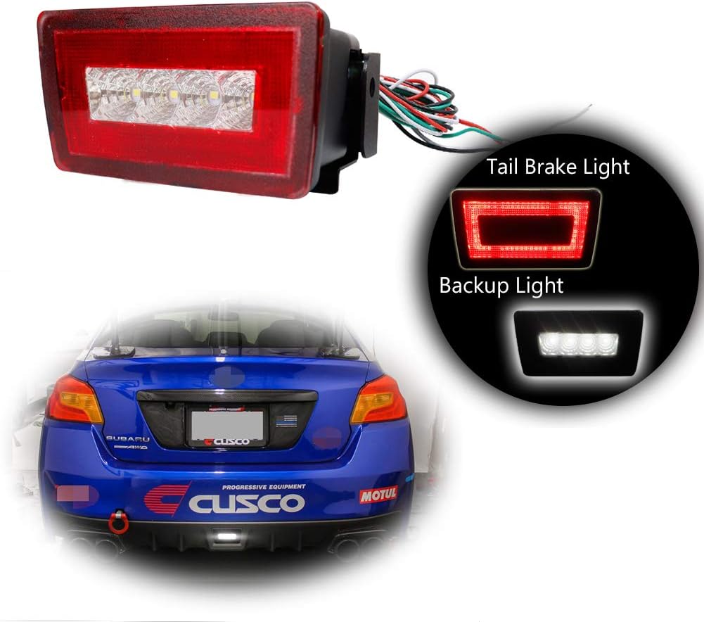 3-In-1 LED Rear Bumper Fog Light Kit Stop Brake Backup Reverse Running Tail Lights Smoked Lens Pack of 2 H56921