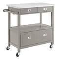 Gray Stainless Steel Kitchen Cart V382241