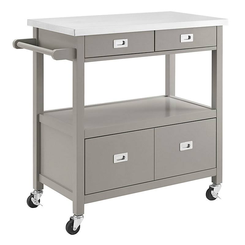 Gray Stainless Steel Kitchen Cart V382241
