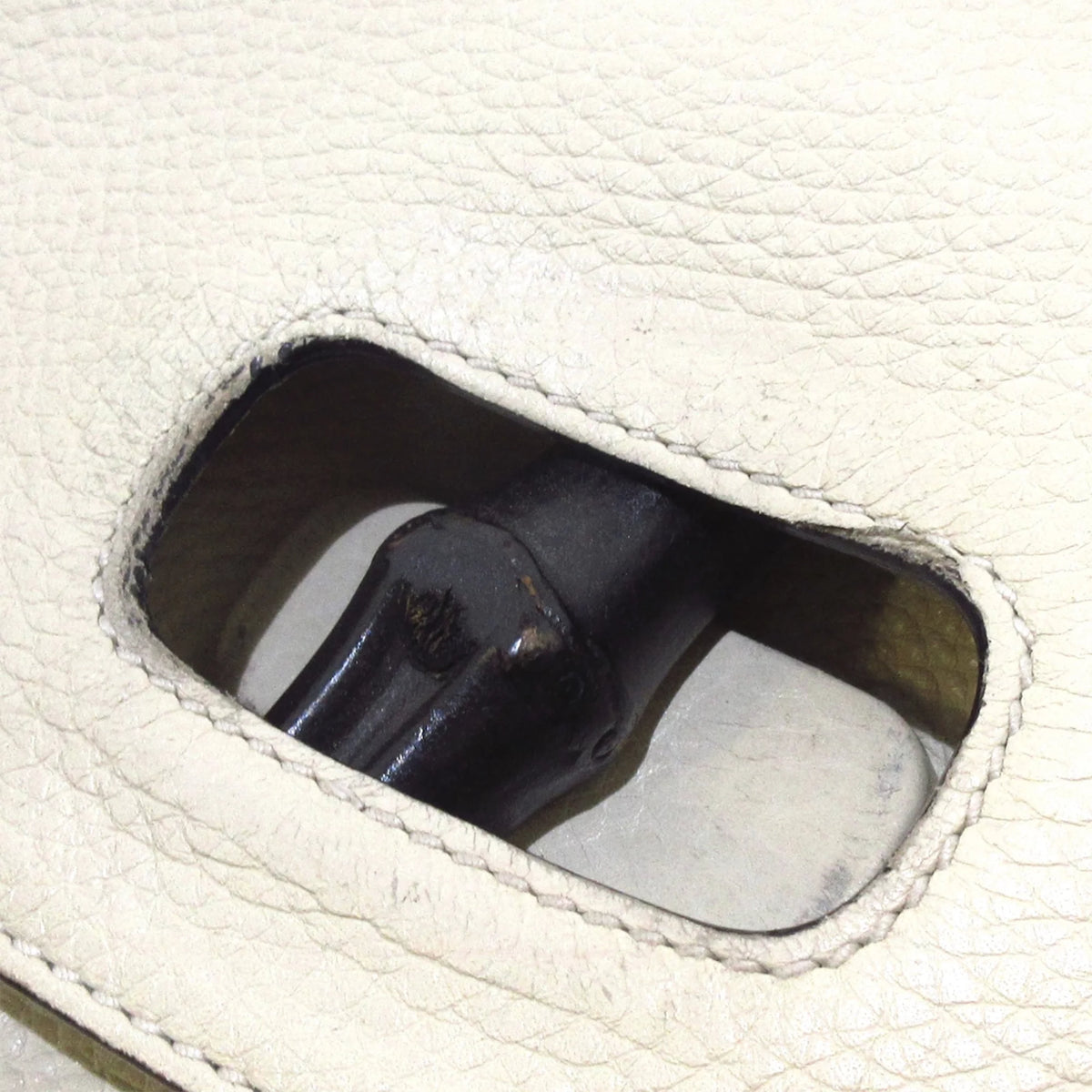 White Calf Leather Satchel M36556