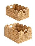 Scalloped Wicker Basket with Handles, Set of 2 L436209