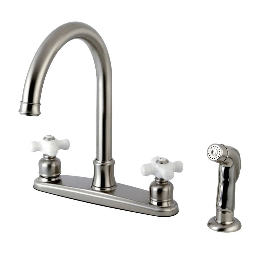 8-Inch Centerset Kitchen Faucet with Sprayer, Polished Chrome P3576